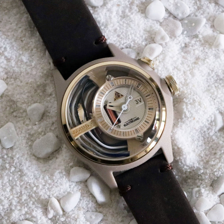 The Electricianz Nomad Z 42mm Brown Leather