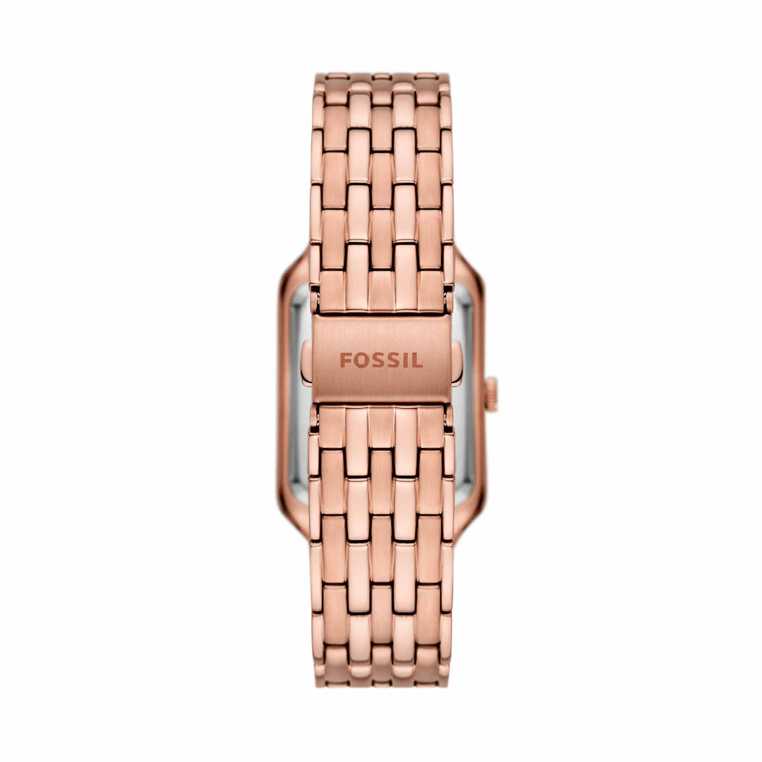 Fossil Rose Gold-Tone Rectangular Link Bracelet Watch Fossil Raquel Three-Hand Date Rose Gold Tone Bracelet Watch  main image 4