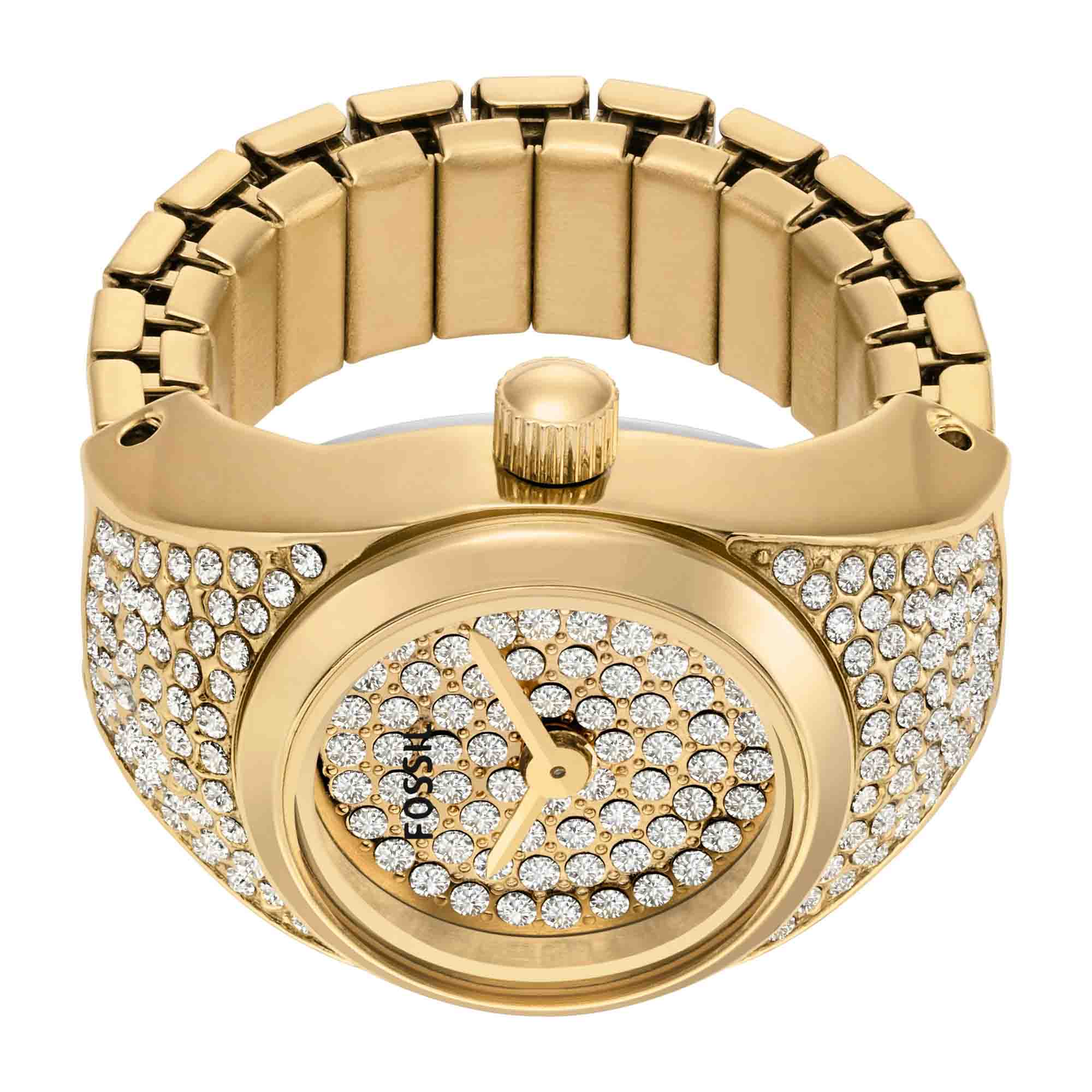 fossil-watch-ring-gold-crystal  display picture 1