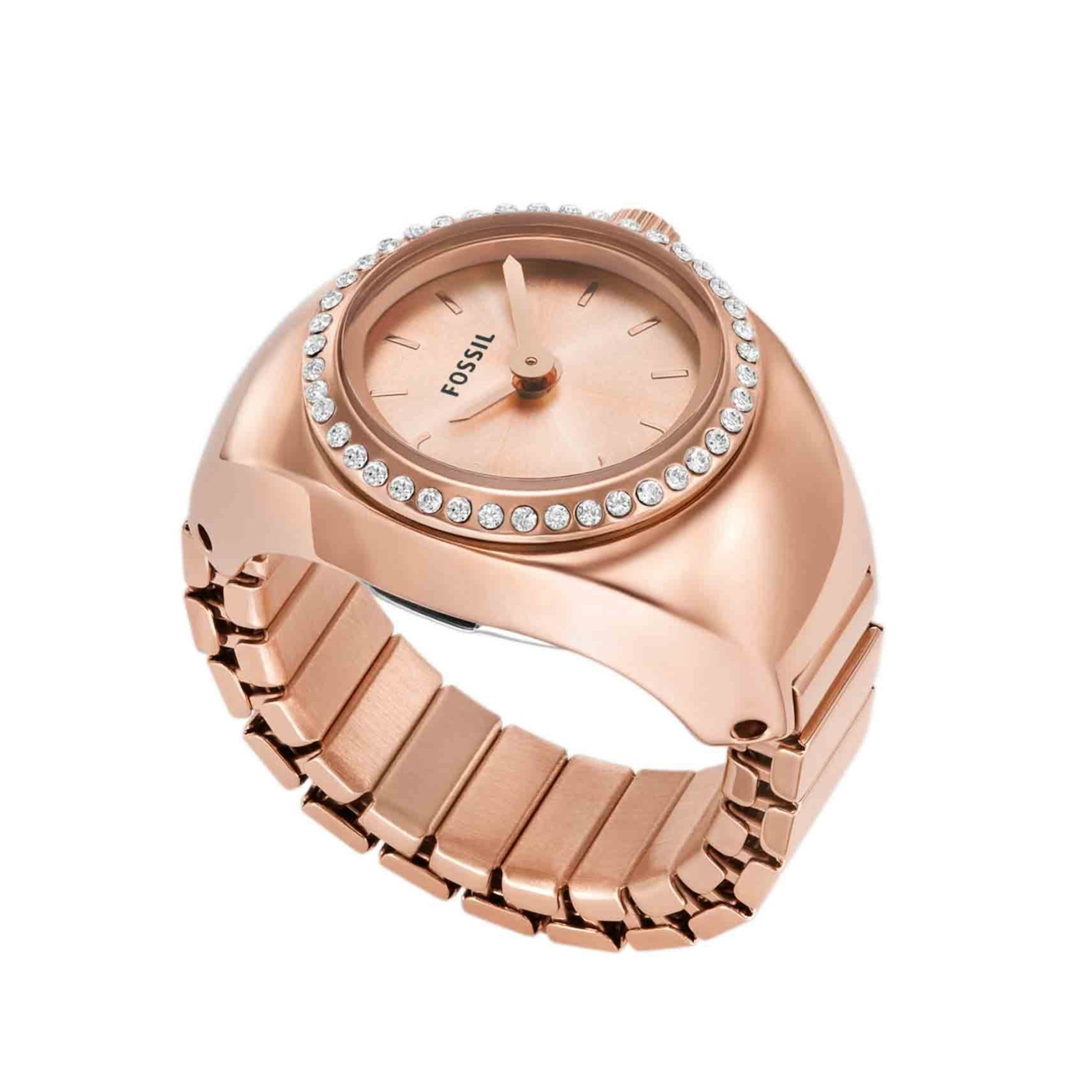 Fossil Watch Ring Rose Gold SS | Watches.com