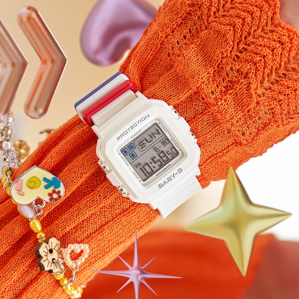 最終価格★G-SHOCK BABY-G ホワイト スクエア G-Shock BGD-10 Baby-G Plus Digital White | Watches.com