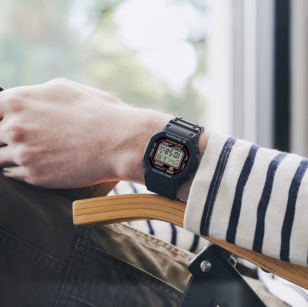G-Shock DW5600 Origin Colors Digital Black Red | Watches.com