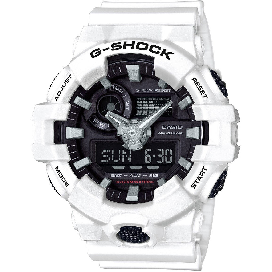 G-Shock GA-700 Anadigi White | Watches.com