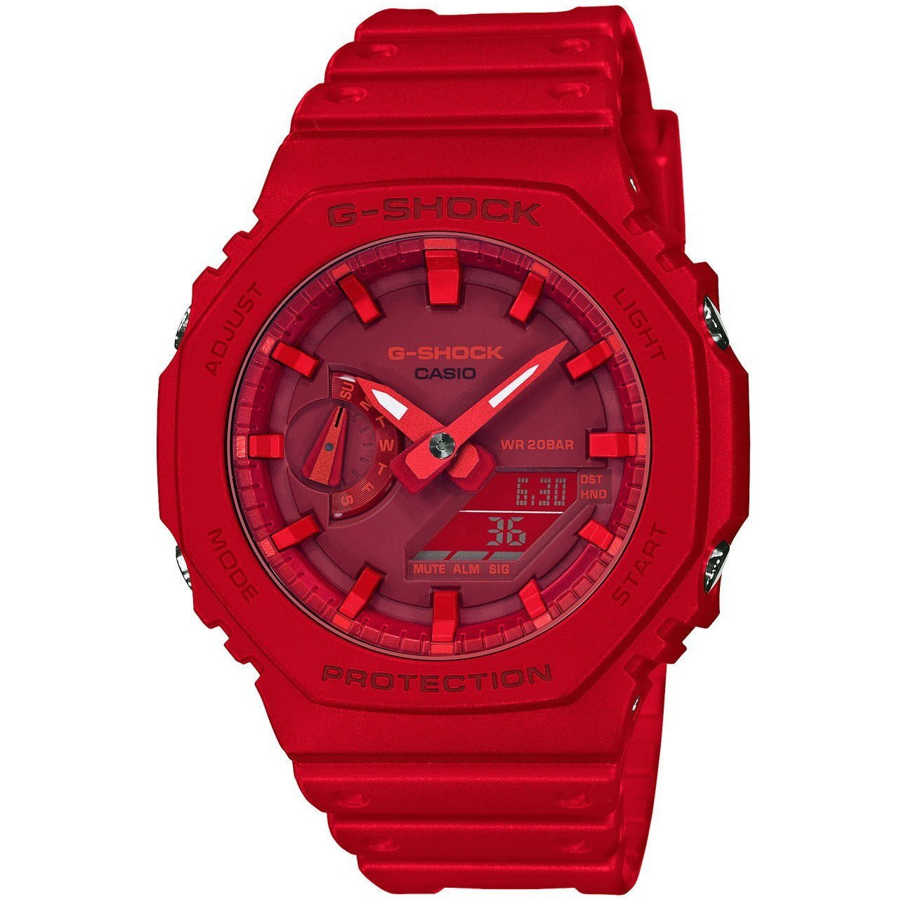 CASIO G-SHOCK レッド腕時計 G-Shock GA2100 Carbon Core Guard Ana-Digi Red Out | Watches.com