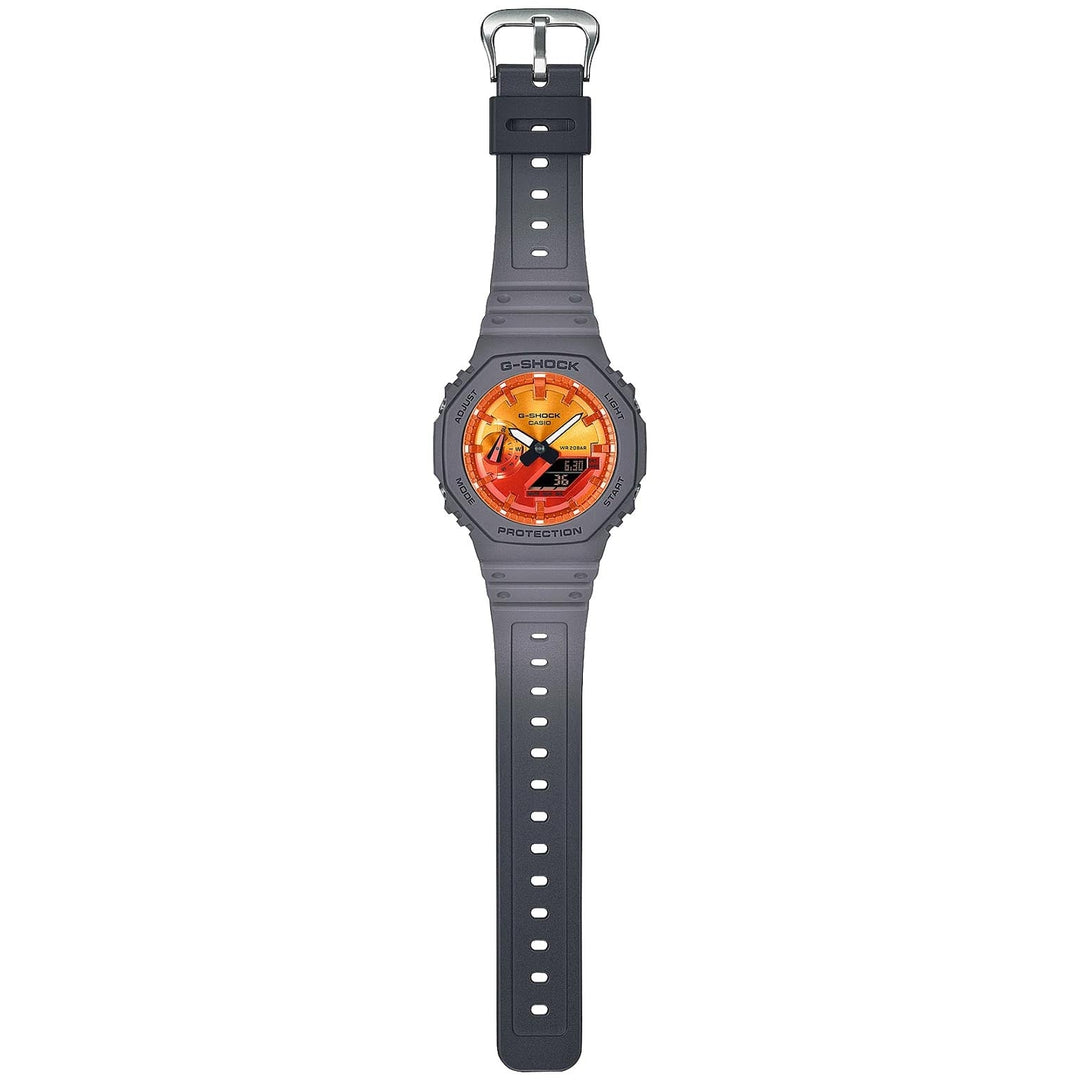 G-Shock GA2100 Flame Inside Ana-Digi Gray Orange | Watches.com