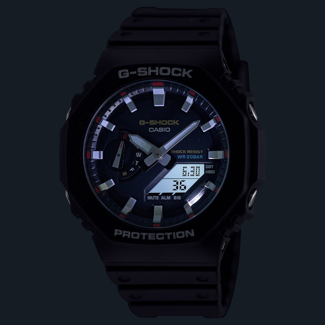 G-Shock GA2100 Origin Colors Ana-Digi Black Red | Watches.com