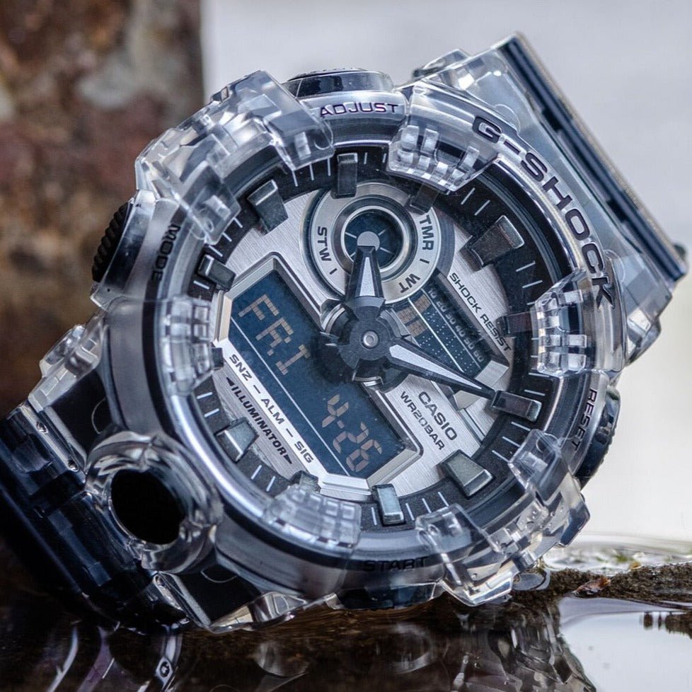 G-Shock GA700 Skeleton Ana Digi Clear Grey | Watches.com