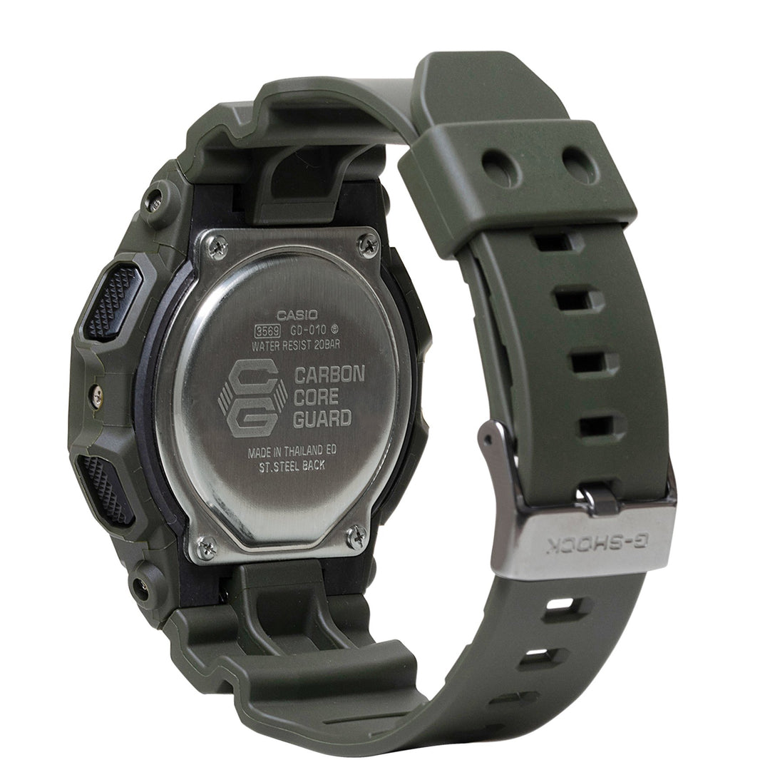 Casio G-Shock GD-010-3 – Orologio Digitale Verde Oliva, Batteria 10 Anni, Resistente All'acqua 200m, Carbonio Biobased