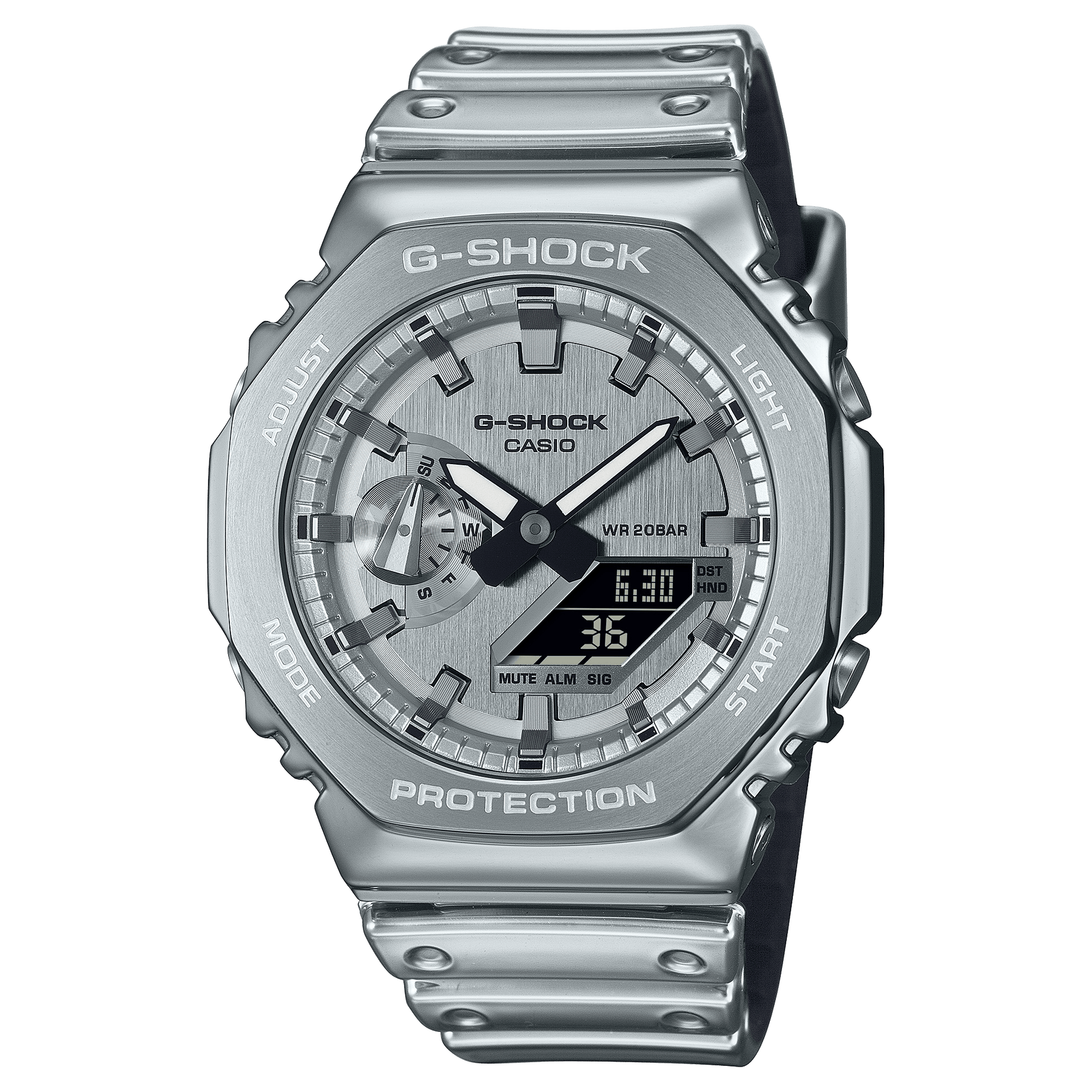 G-Shock GM2100 G-Steel Ana-Digi Metallic Silver | Watches.com