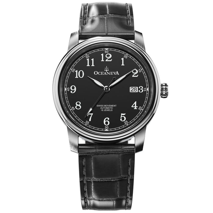 Oceaneva Tempus Pure Swiss Handwind Titanium Black Limited Edition angled shot picture