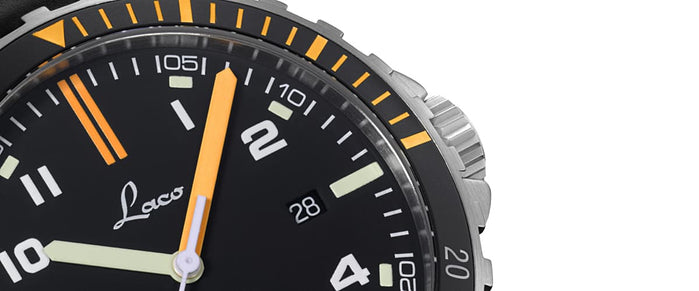 Laco Squad Watch Mojave 42mm Rubber Black Dial angled shot picture