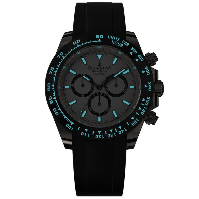 Oceaneva WaveRacer 1000M Grade 5 Titanium Automatic Chrono White Limited Edition angled shot picture
