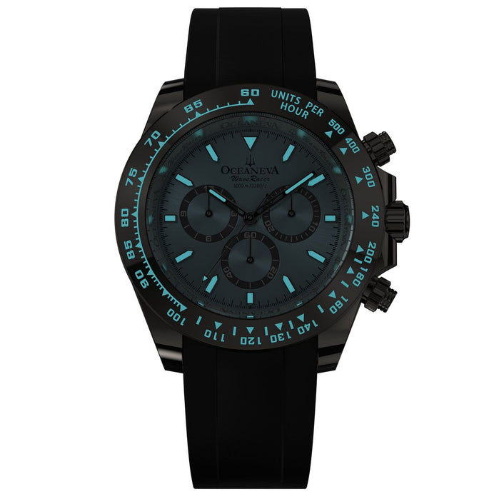 Oceaneva WaveRacer 1000M Grade 5 Titanium Automatic Chrono Aqua Limited Edition angled shot picture
