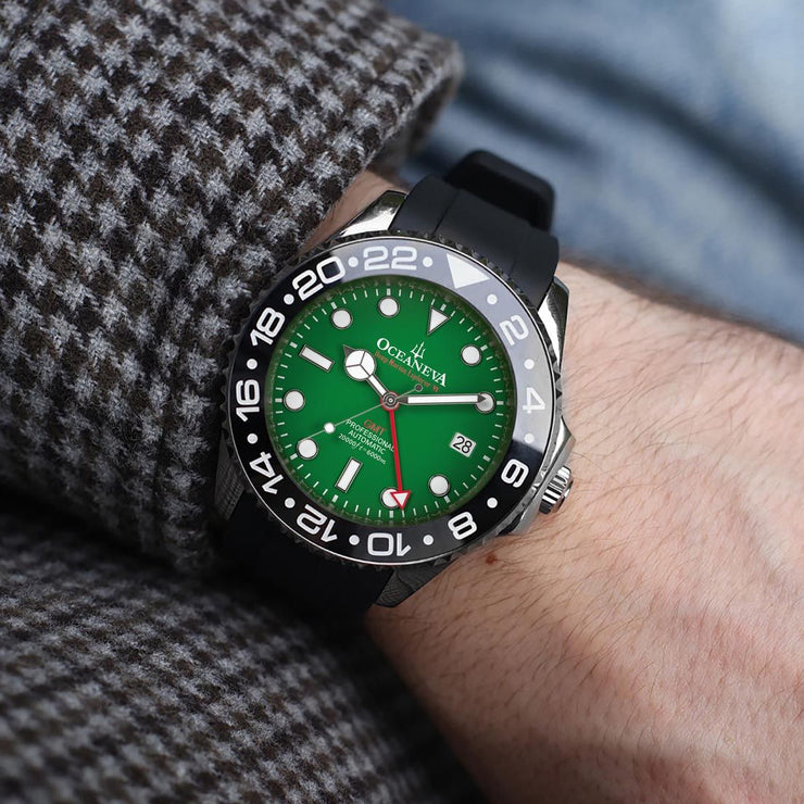 Oceaneva 6000m GMT Deep Marine Explorer VI Grade 5 Titanium Automatic Green