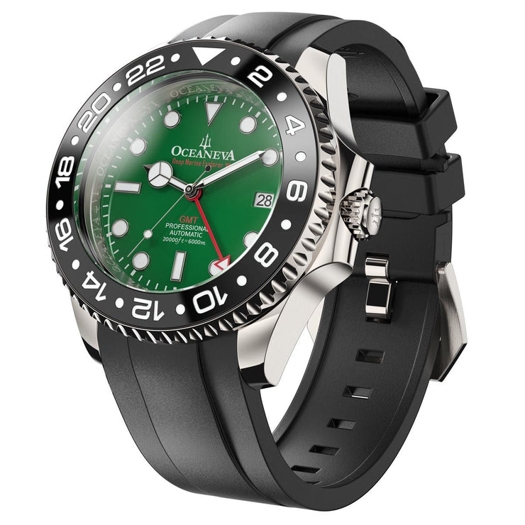 Oceaneva 6000m GMT Deep Marine Explorer VI Grade 5 Titanium Automatic Green