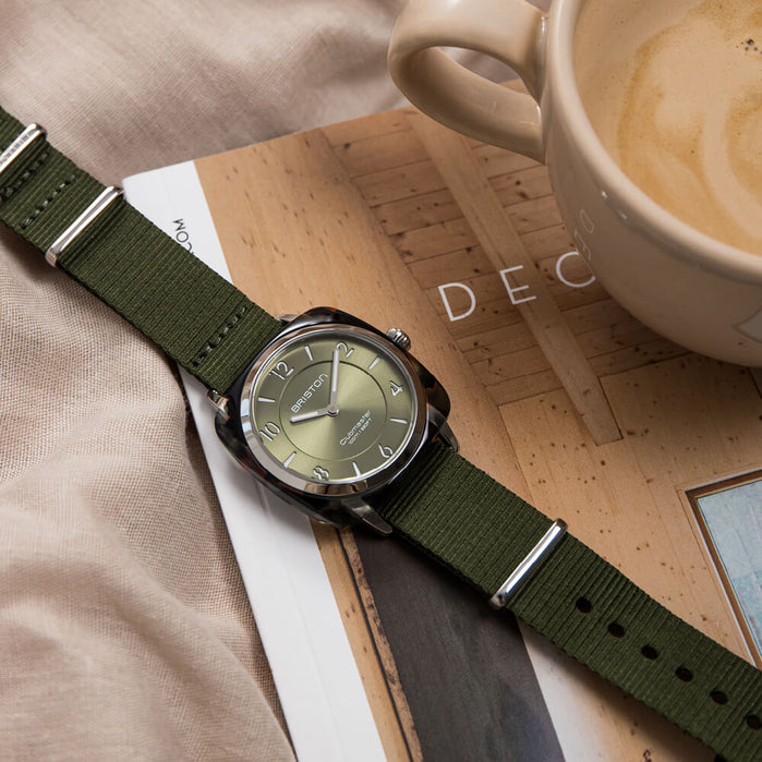 Briston Clubmaster Chic Olive Green angled shot picture