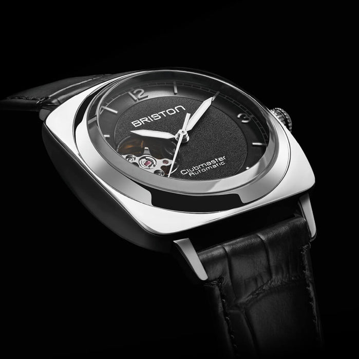 Briston Clubmaster Legend Classic Open Automatic Steel Black angled shot picture