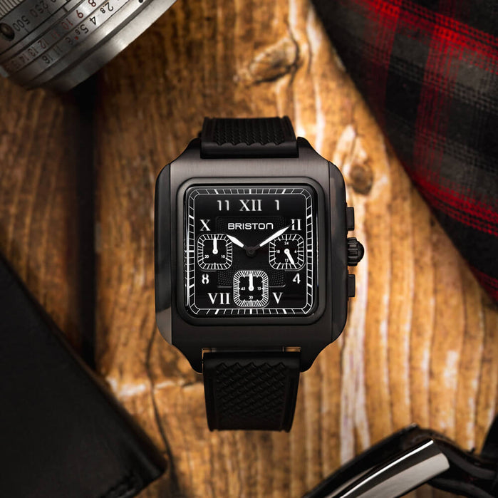 Briston Streamliner Kennedy Chronograph 38mm Black angled shot picture