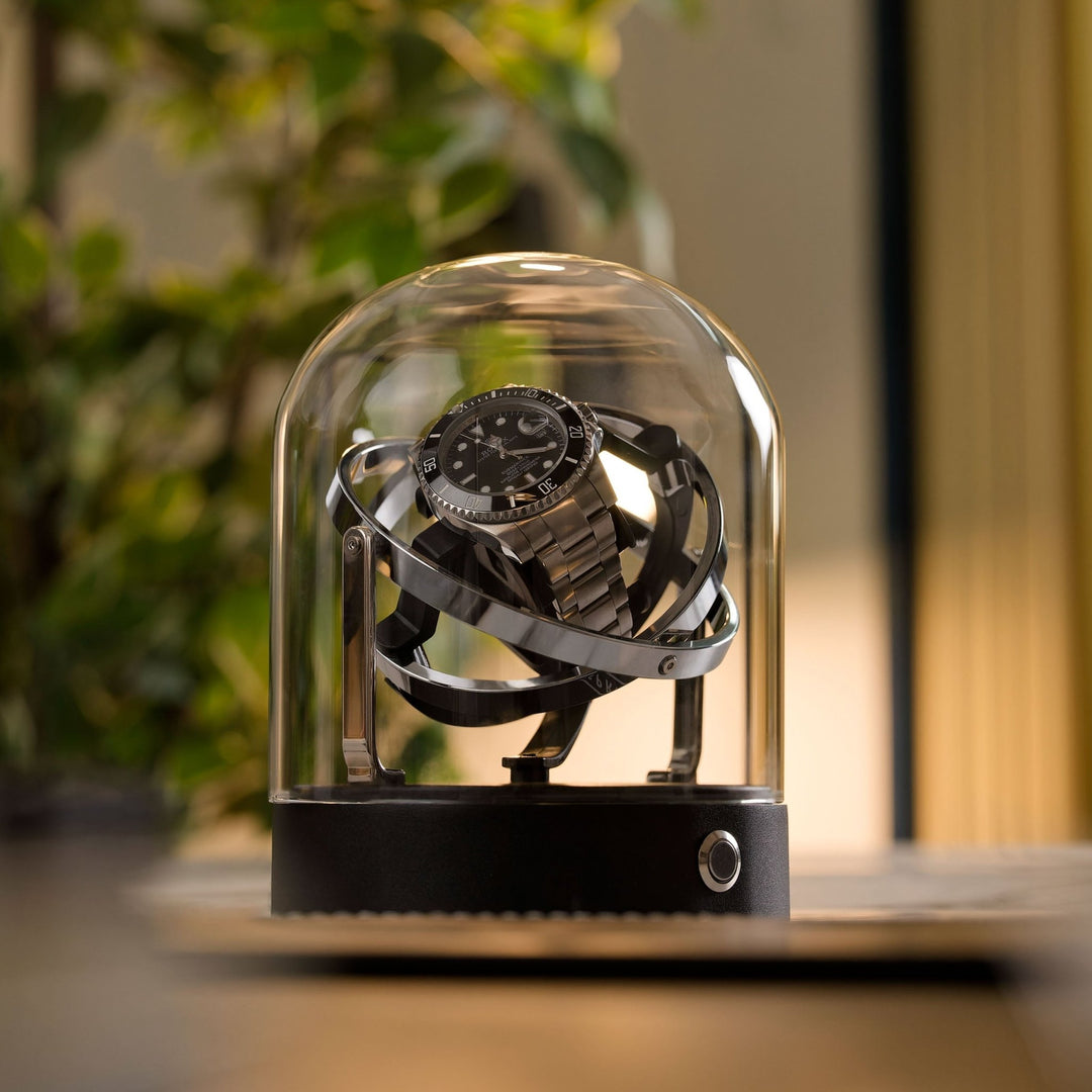 Silver Watch Winders Mainspring Astronomy Gyroscope Watch Winder