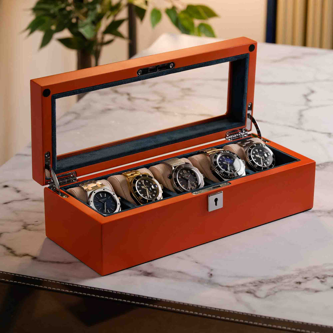 Mainspring Monte Carlo 5-Slot Collector Box Orange – Watches.com