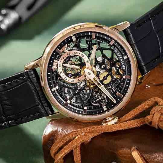 Manufaktur Waldhoff Pioneer Automatic Rose Gold Obsidian – Watches.com