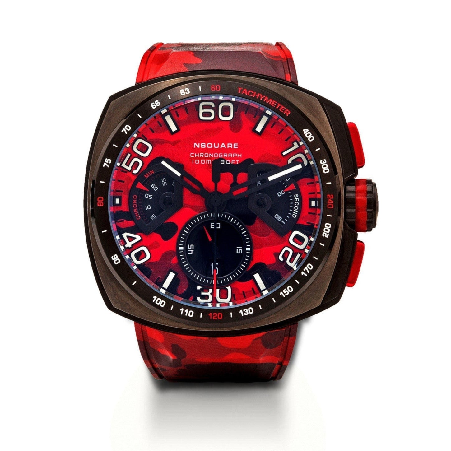 Nsquare Nick Chrono 51mm Red Camo | Watches.com