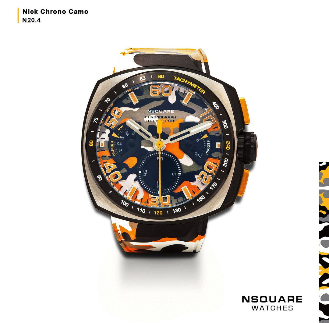 Nsquare Nick Chrono 51mm Orange Camo – Watches.com