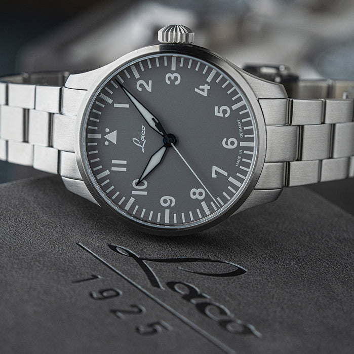 Laco Augsburg 42mm Automatic Gray SS angled shot picture