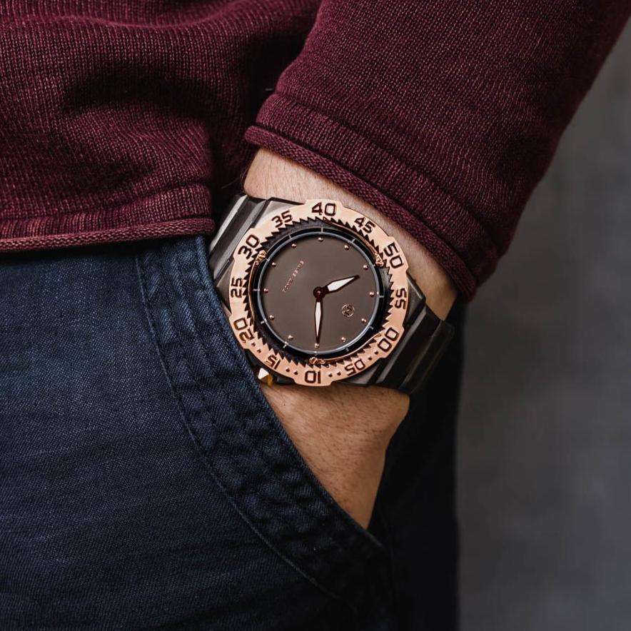 Nove Trident Ultra Slim E005-02 Gunmetal Rose Gold – Watches.com