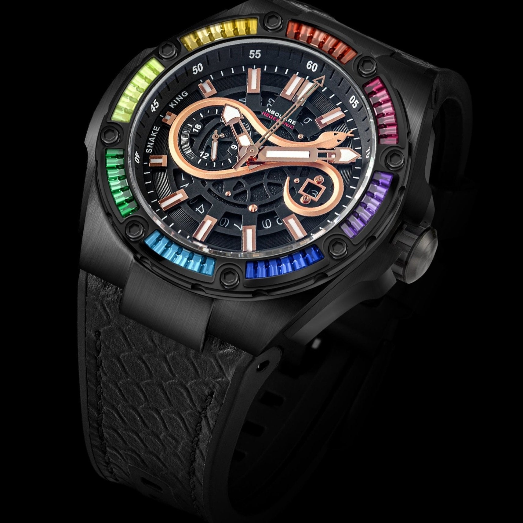 SNAKE 掛け時計　NHRA Nsquare Snake Special Edition Automatic 46mm Rainbow Black Limited