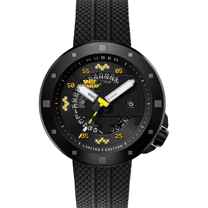 Nubeo Cassini Automatic Space Invaders Limited Edition Covert Yellow angled shot picture