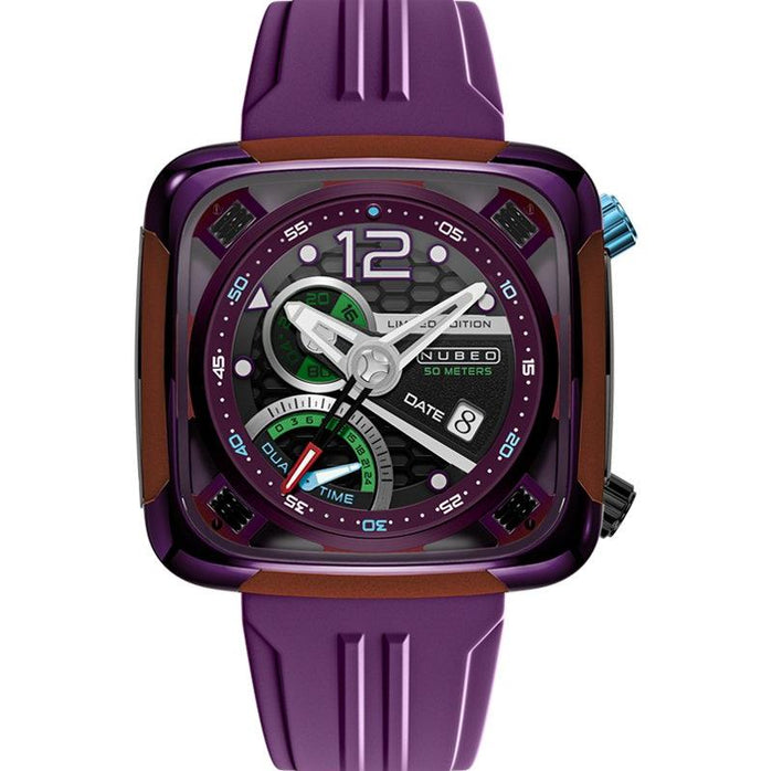 Nubeo Ecliptic Retrograde Dual Time Limited Edition Dark Violet angled shot picture