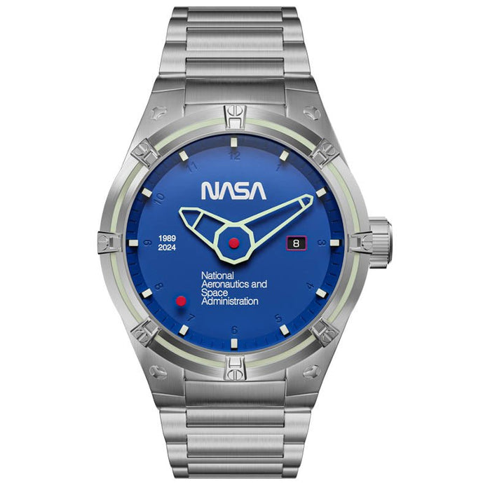 Nubeo Galileo Automatic NASA Earth Blue Limited Edition angled shot picture