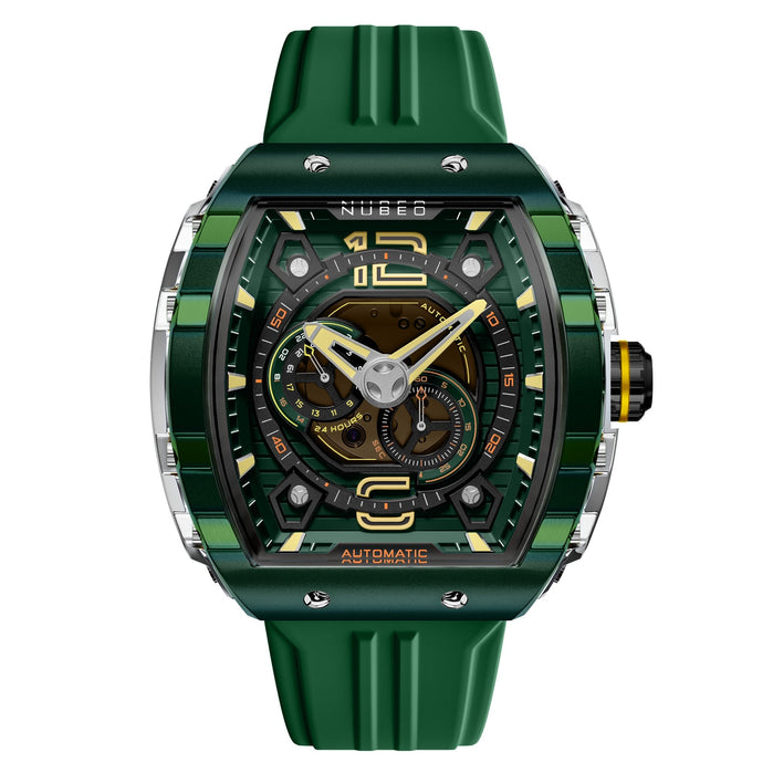 Nubeo Magellan 24 Hour Automatic Dark Green angled shot picture
