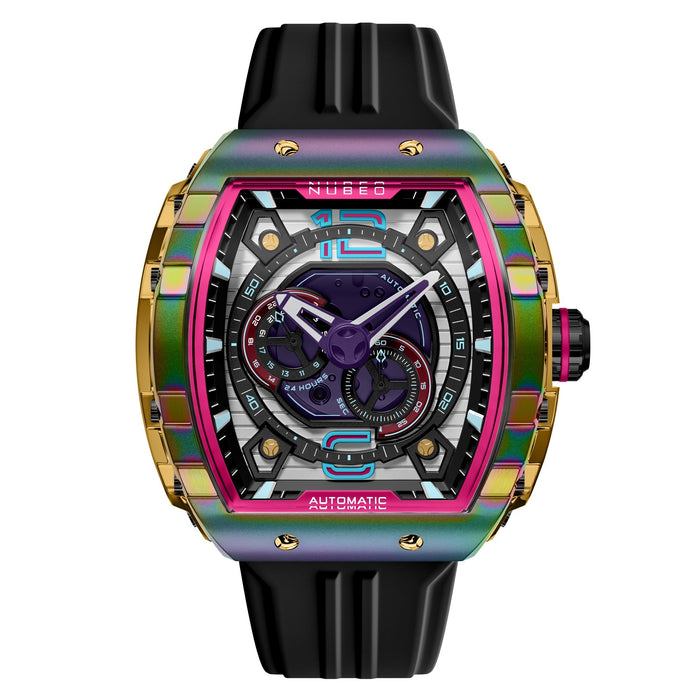 Nubeo Magellan 24 Hour Automatic Iridescent Gold angled shot picture