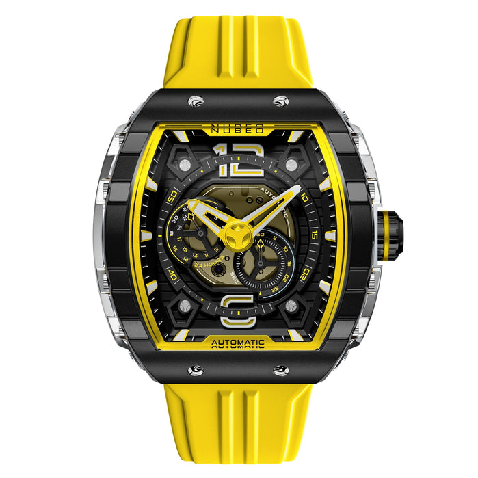Nubeo Magellan 24 Hour Automatic Yellow Black angled shot picture