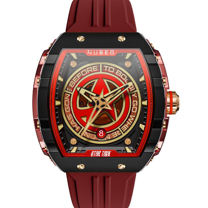 Nubeo Magellan Automatic Star Trek Starfleet Limited Edition Danger Red angled shot picture