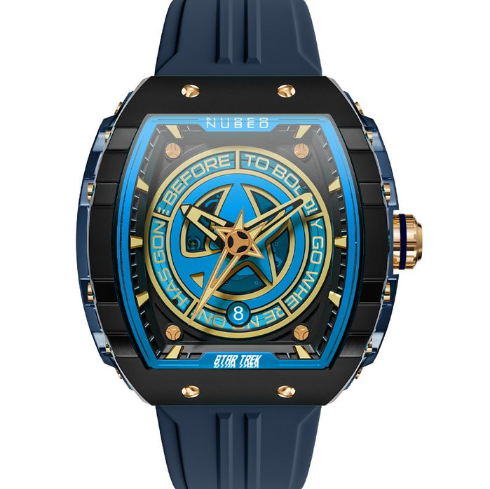 Nubeo Magellan Automatic Star Trek Starfleet Limited Edition Warp Blue angled shot picture