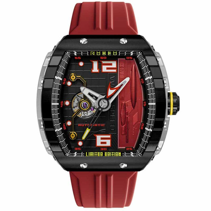 Nubeo Magellan Automatic Star Trek Warp Speed Picard Red Limited Edition angled shot picture