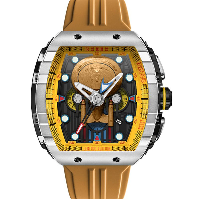 Nubeo Magellan Chronograph Star Trek Enterprise-d Limited Edition Security Yellow angled shot picture