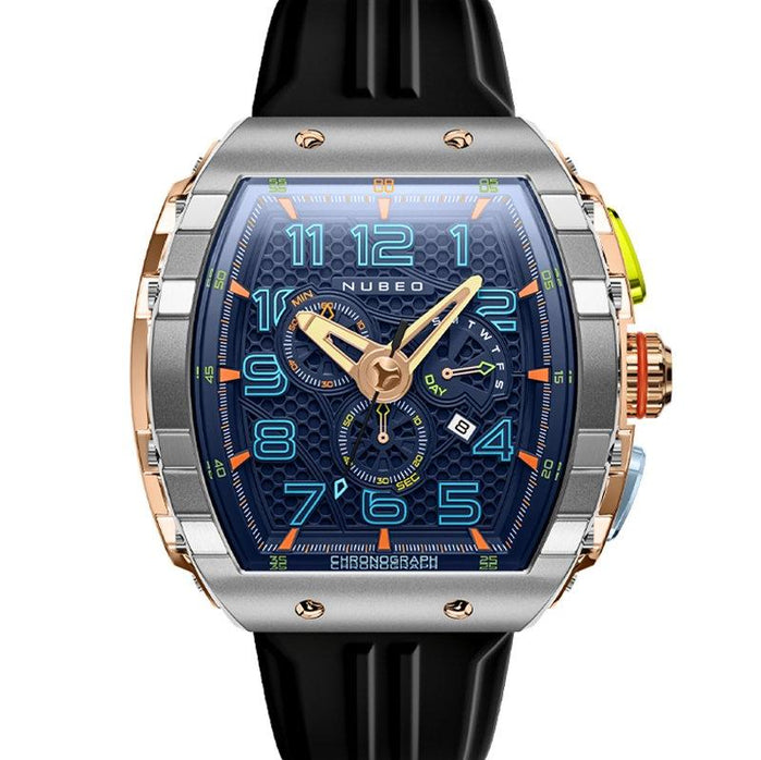 Nubeo Magellan Retrograde Chronograph Asteroid Blue angled shot picture