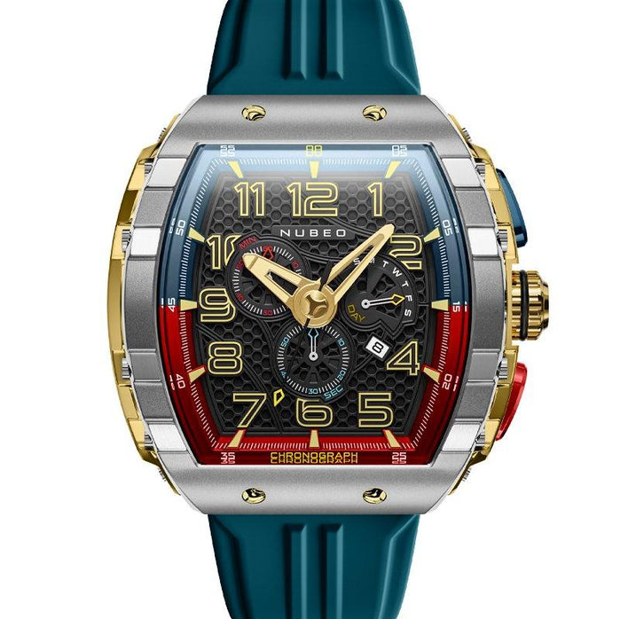 Nubeo Magellan Retrograde Chronograph Gamer Blue angled shot picture