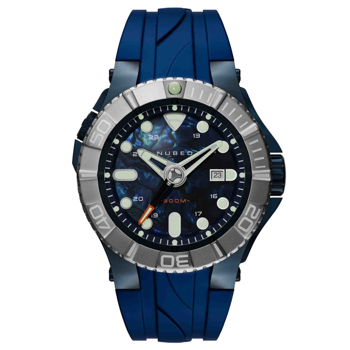Nubeo Manta Automatic Blue Abalone Limited Edition angled shot picture