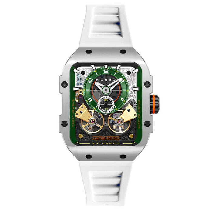 Nubeo Maven Automatic Silver Green Lmited Edition angled shot picture