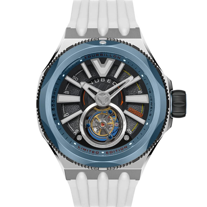 Nubeo Messenger Tourbillon Limited Edition Curious Blue angled shot picture