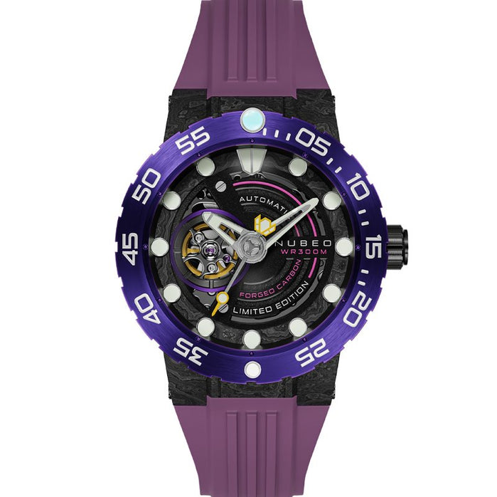 Nubeo Opportunity Automatic Forged Carbon Fiber Limited Edition Carbon Purple angled shot picture