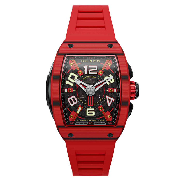 Nubeo Parker Automatic Carbon Red Limited Edition angled shot picture