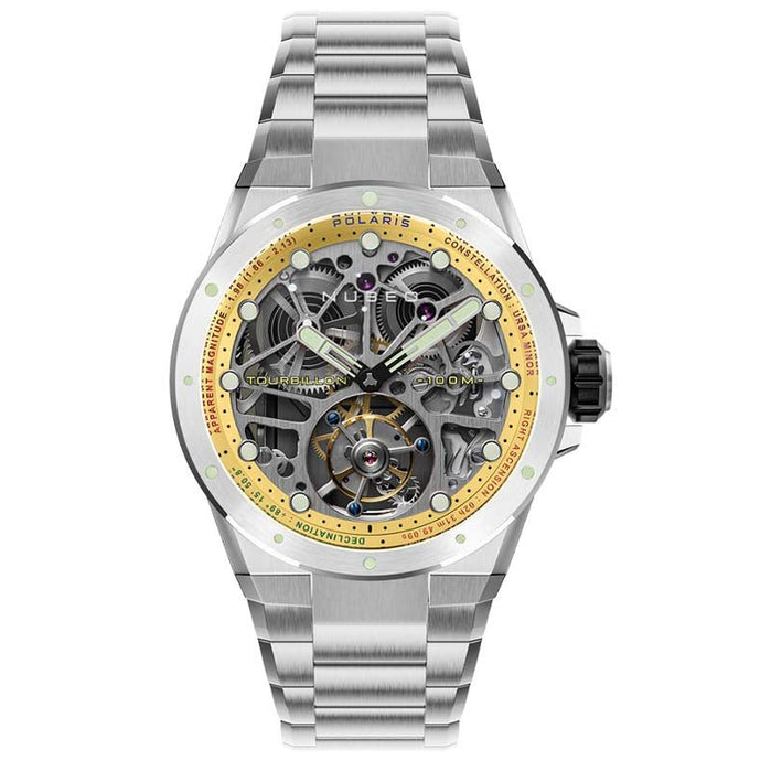 Nubeo Polaris Tourbillon Sphere Silver Limited Edition angled shot picture