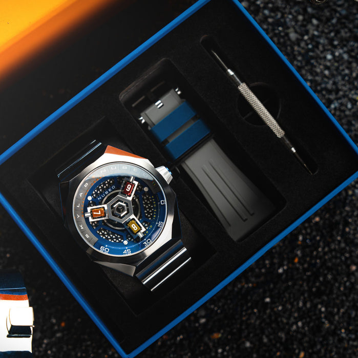 Nubeo Skylab Automatic Grey Blue angled shot picture