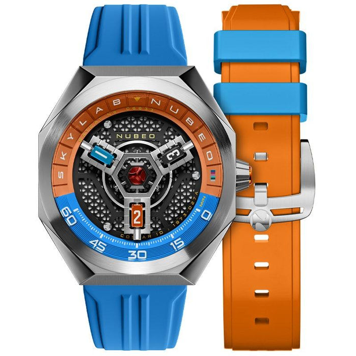 Nubeo Skylab Automatic Limited Edition Orange Blue angled shot picture